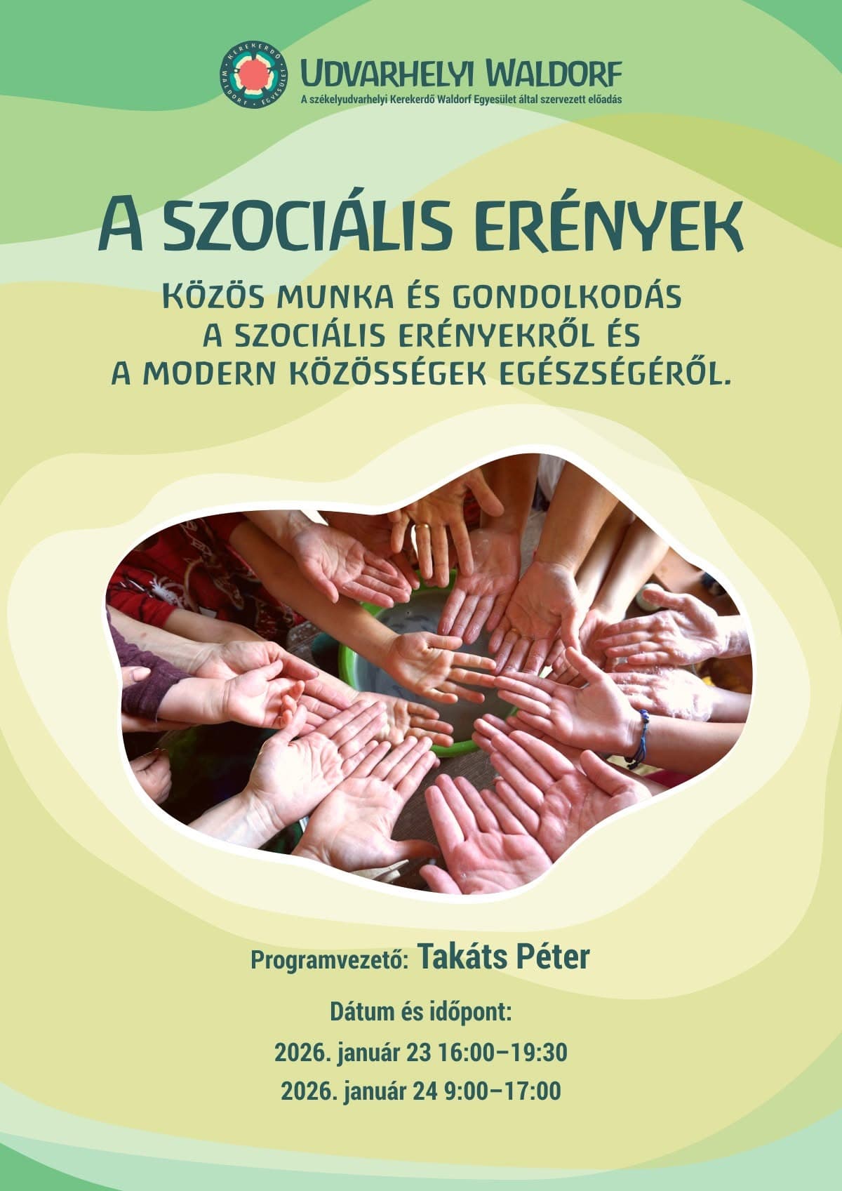 A szociális erények – közös munka és gondolkodás plakát